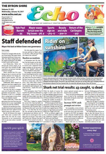 VALLKREE X SUNSHINE CYCLES: BYRON'S SOLAR-POWERED CYCLE RENTAL FEATURED ON THE BYRON SHIRE ECHO NEWSPAPER