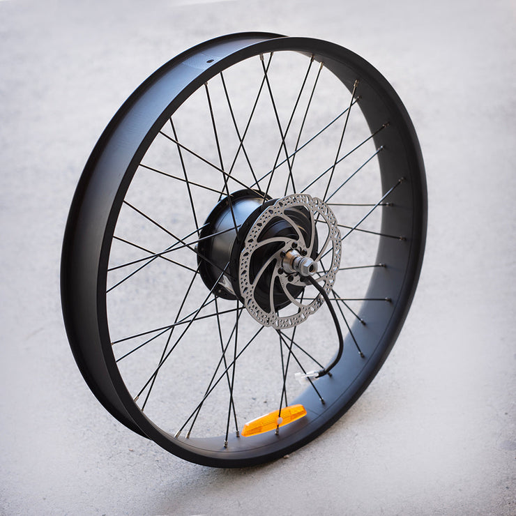 WWW8-Completed Front wheel: RIMS 75mm, 24inch, MATT BLACK, with Front Motor 500w 48v